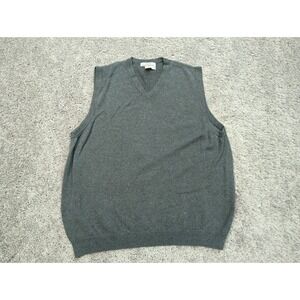 Vintage Eddie Bauer‎ Vest Mens Large Gray 100% Cotton